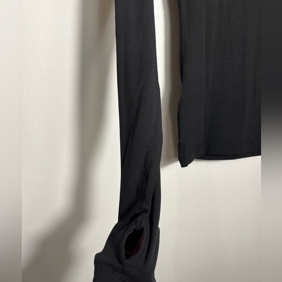 New Aligne.co Anthropologie black ginnifer fitted thumb hole long sleeve top - Picture 4 of 7
